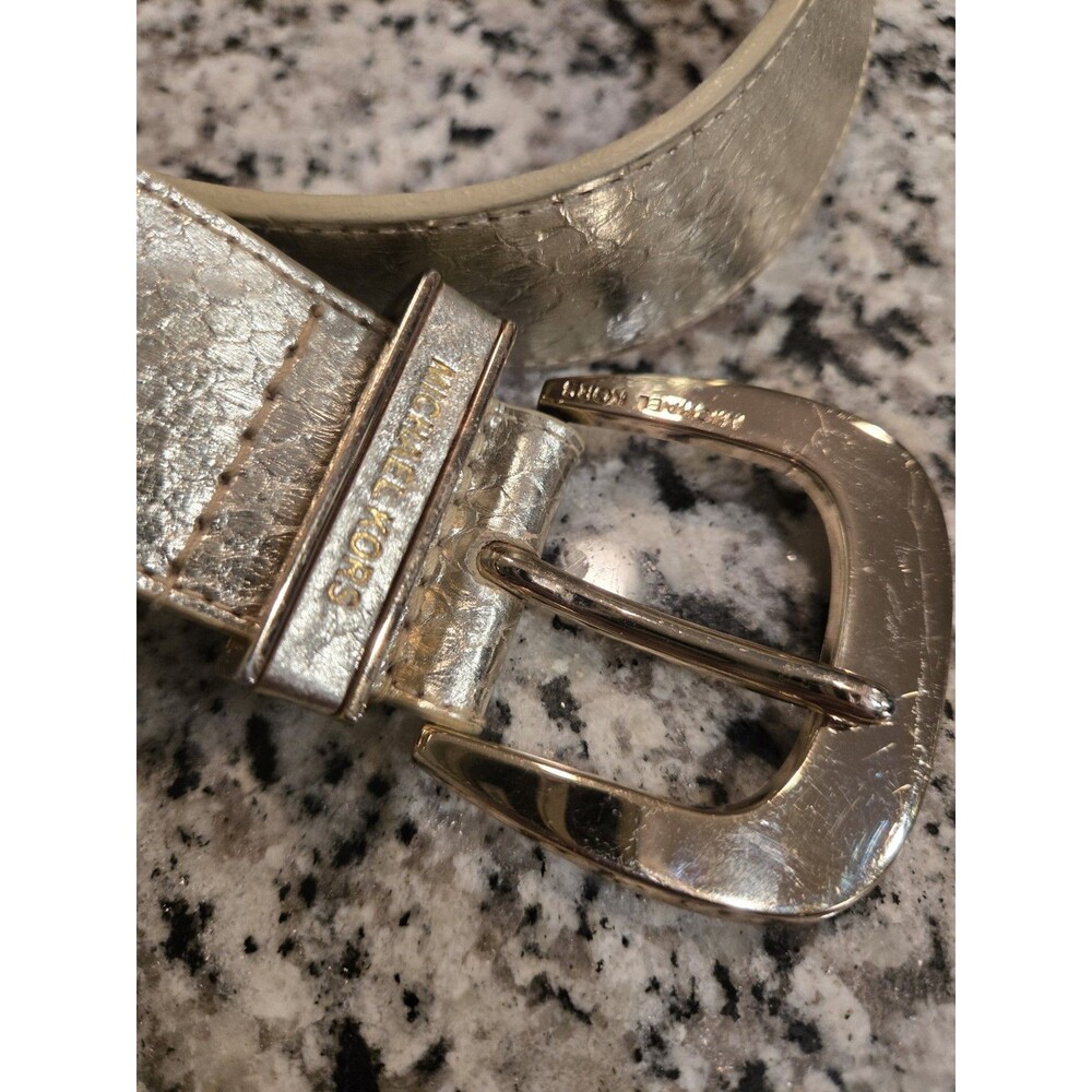 Michael Kors Gold Snakeskin Belt Womens M 41in Genuine Snake Leather...